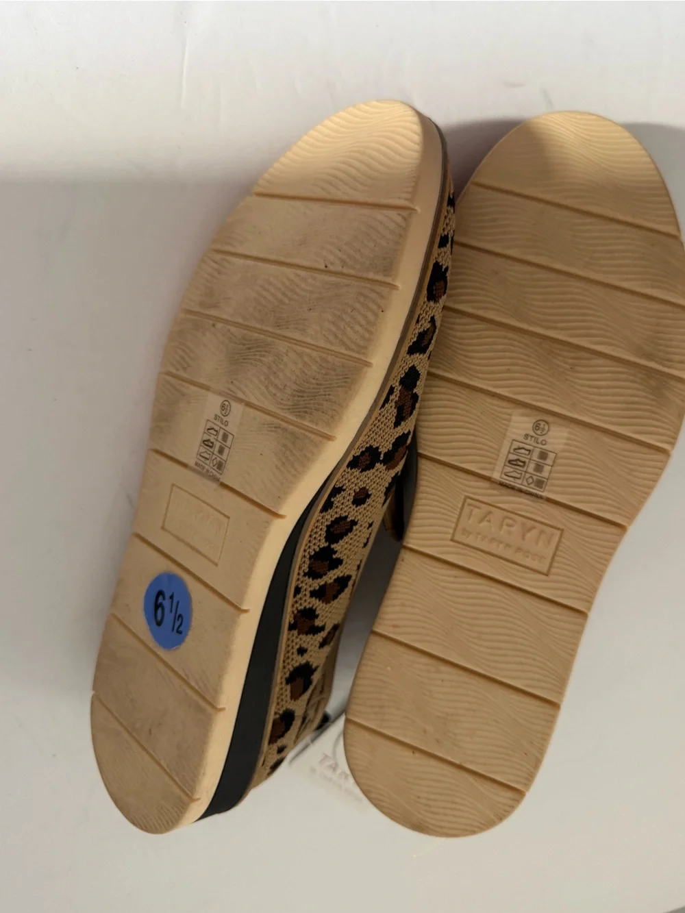 Leopard animal Print Knit Slip-On Flats - Tan/Black Shoes women size 6.5